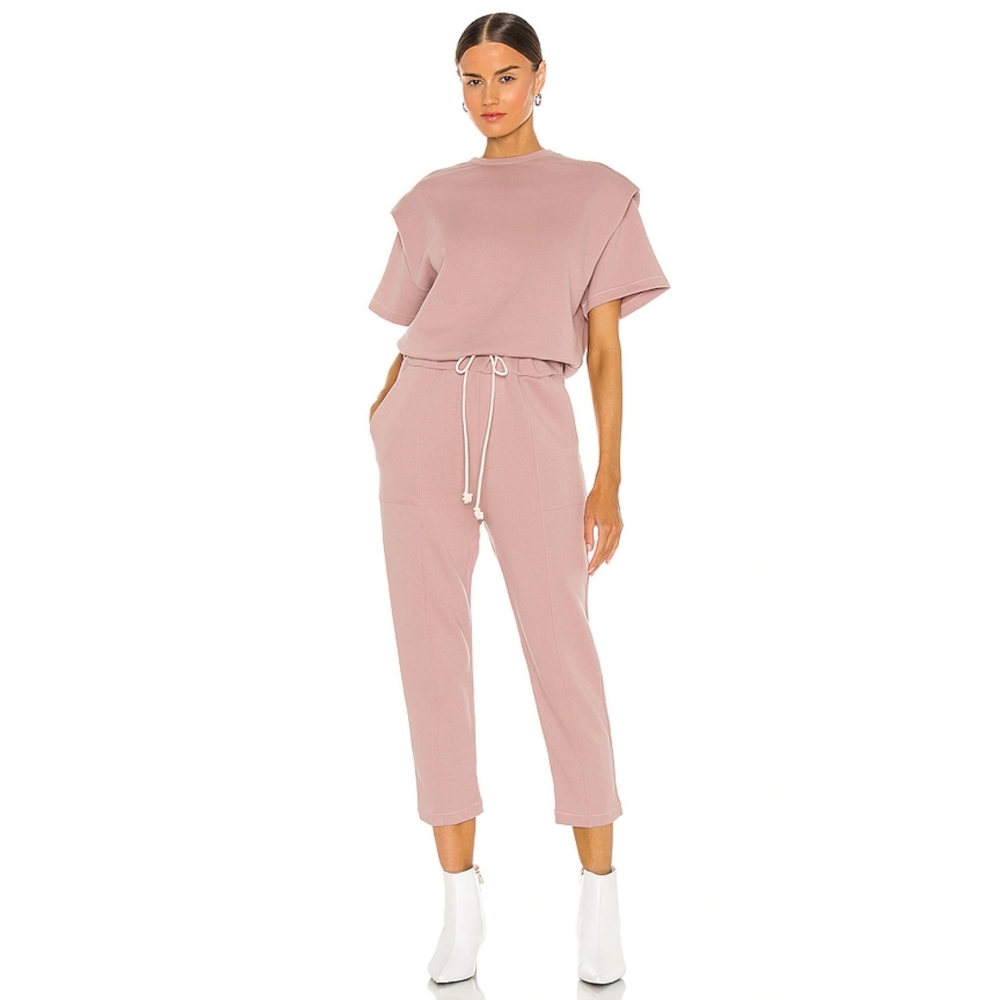 🆕PISTOLA Clarisse French Terry Shoulder Pleat Jumpsuit-S